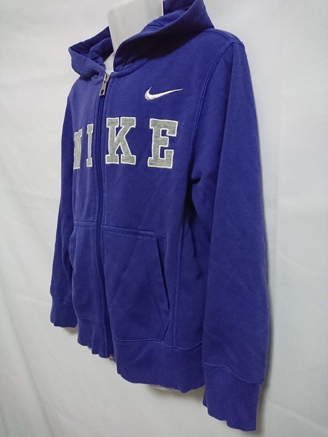 古着 ジュニア140cm Nike ナイキ ジュニア パーカー スコアフレンチテリーフルジップフーディ パープル 536 スポーツウェア シューズの古着屋 リサイクルスポーツ