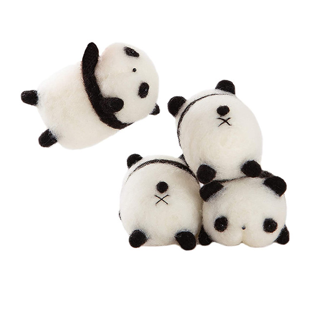 パンダ4体 おしりフェイスのマスコット手作りキット アクレーヌで作るぬいぐるみ マスコット 自由研究 入門キット Hm H441 554 幸せデリバリー リングピローなどの結婚式アイテム 手芸用品の通販