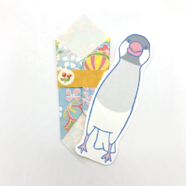 【kimitobaku】のしカード(桜文鳥)