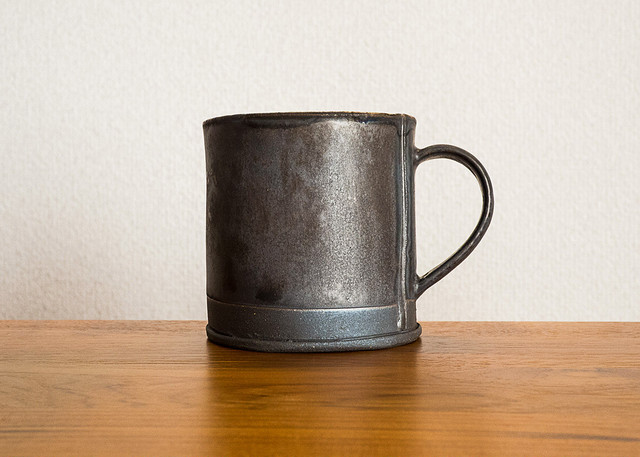 黒マット釉マグカップ(コーヒーカップ)/石塚操