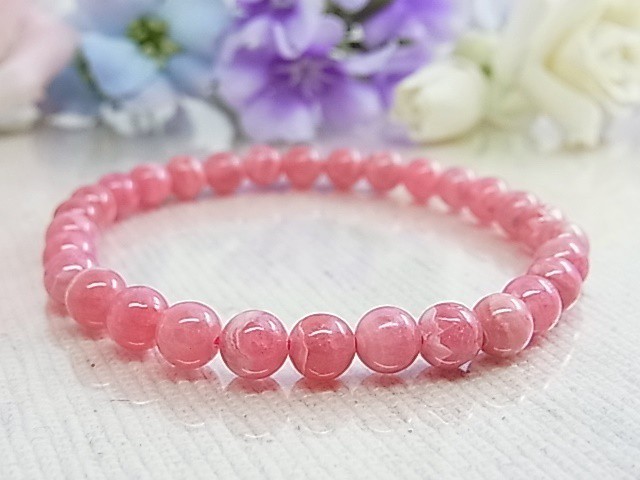 お得品 花石 インカローズ 6 可愛い 薔薇の花びら ピンク 美しい 天然石 ブレスレット パワーストーン Y95 Larimarmj