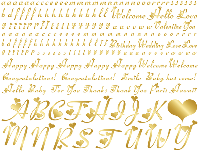 ハートアルファベット小文字 Gold 白磁用 Decorate Me