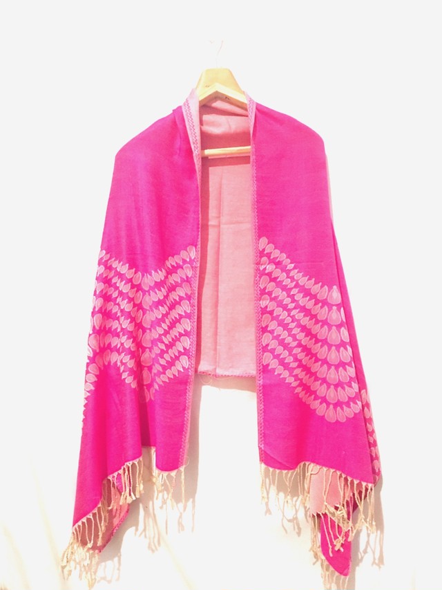 ストール リバーシブル 春 秋 冬 マフラー アジアンストール 柄 パーティー エスニック ピンク 孔雀 羽根 アジアン雑貨 No 16 アジアン雑貨 Asian Mrk