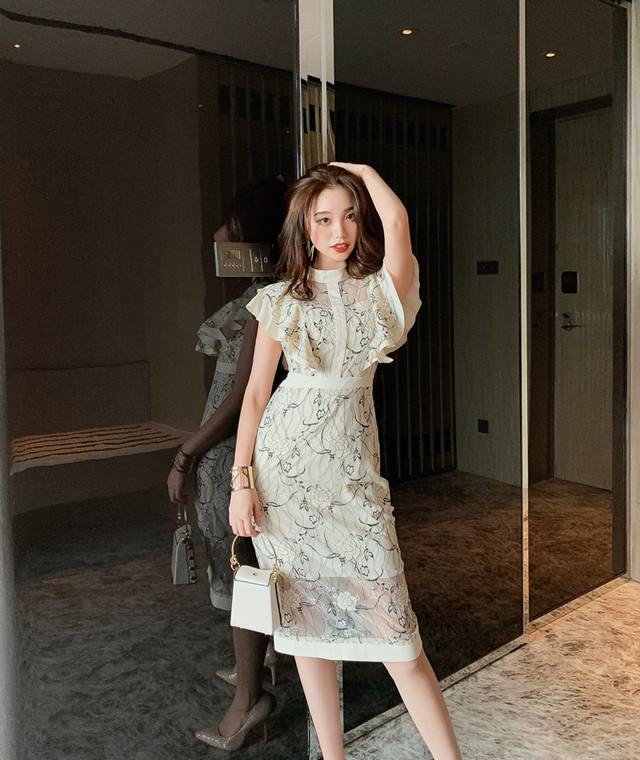 大人上品 ミモレ丈ワンピース レースワンピース カジュアル レディース ワンピースドレス タイトドレス 結婚式 二次会 お呼ばれ Ptnym1843 Shop Suba