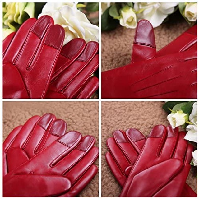 Jpcs Elma レディース 皮 羊革 シープスキン ナッパ革 スマホグローブ 手袋 中長 冬 スマートフォン対応 カシミヤ El040nr1 Az Japan Classic Store