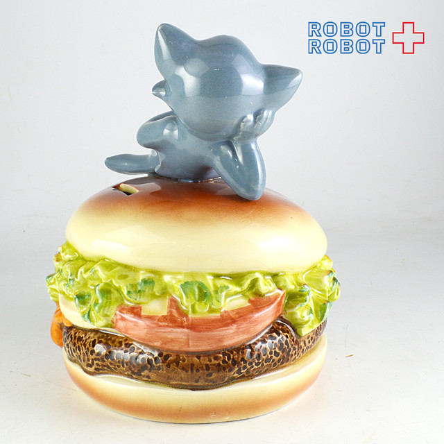 トム ジェリー 陶器貯金箱 トムキャット On ハンバーガー Made In Japan Robotrobot