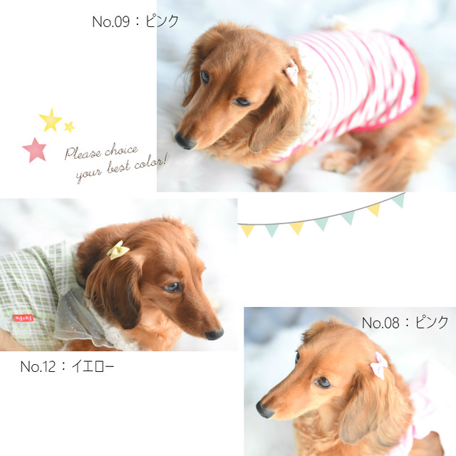 犬 ヘアアクセサリー リボン コーム パッチン ピン 3点セット C Hapi Co