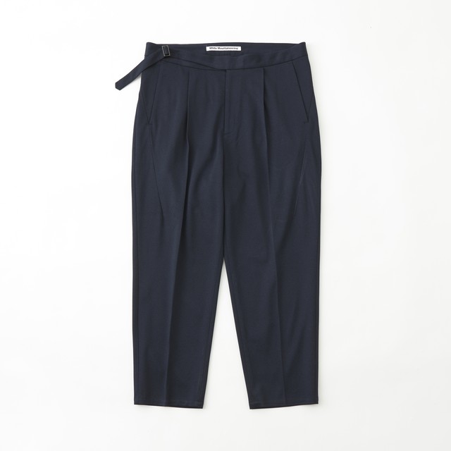 TWILLED JERSEY 1TUCK PANTS - NAVY