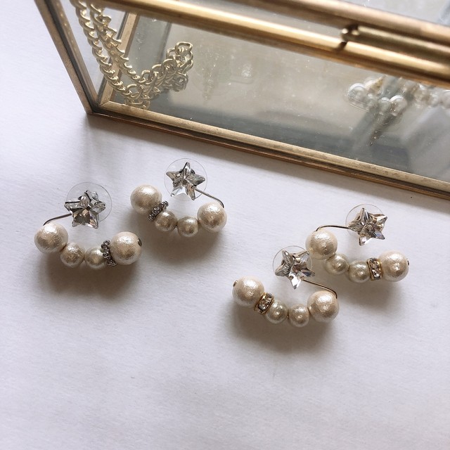 【ピアス】2wayスワロフスキーピアス