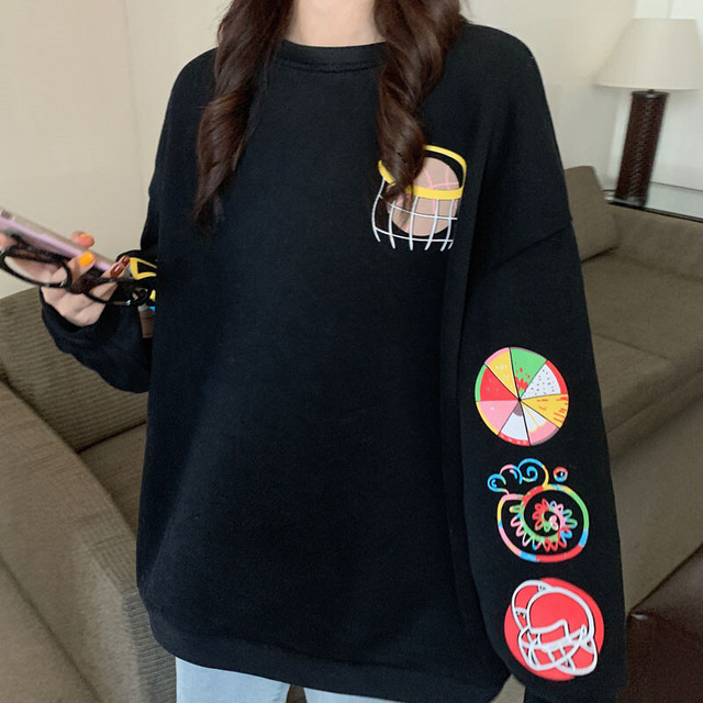 3色 Casual トレーナー スウェット レディース 裏起毛 おしゃれ 安い 韓国 プリント 秋冬 まるの樹 Fashion