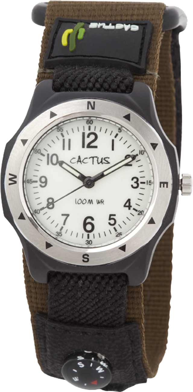 キッズ腕時計 ボーイズデザイン カーキ ベルクロ仕様 蓄光 10気圧防水 Cac 65 M12 サボテンマークの腕時計カクタス Cactus Jp公式オンラインストア