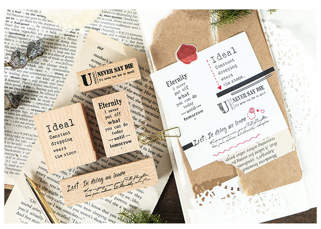 H036 応援英文字メッセージ おしゃれ 木製スタンプ 全８種セット Cherish365 Zakka