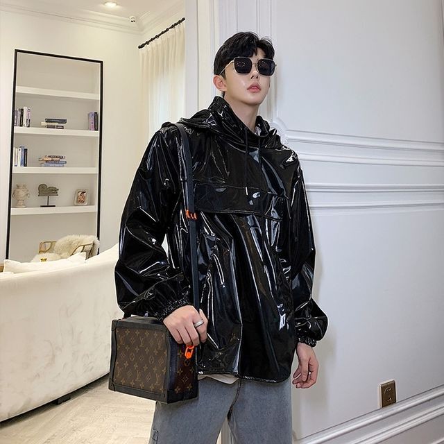 予約販売 プルオーバー パーカー バックバックプリント 春 アウター メンズ エナメル ブラック こなれ感 お洒落 韓国トレンド 春 秋 M L Xl Favoriteselect 予約販売 プルオーバー パーカー バックバックプリント 春 アウター メンズ エナメル ブラック こなれ感 お洒落 韓国トレンド 春 秋 M L Xl Favoriteselect