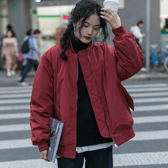 全3色 小さいサイズ レディース アウター ジャケット ジャンパー Ma 1 ブルゾン ショート丈 厚手 あったか シンプル メンズライク カジュアル ナチュラル ゆるカジ 秋 冬 キレナチュ かわ小 セットアップやパンツドレスなど二次会ドレスに合う海外ファッションサイト Urubei