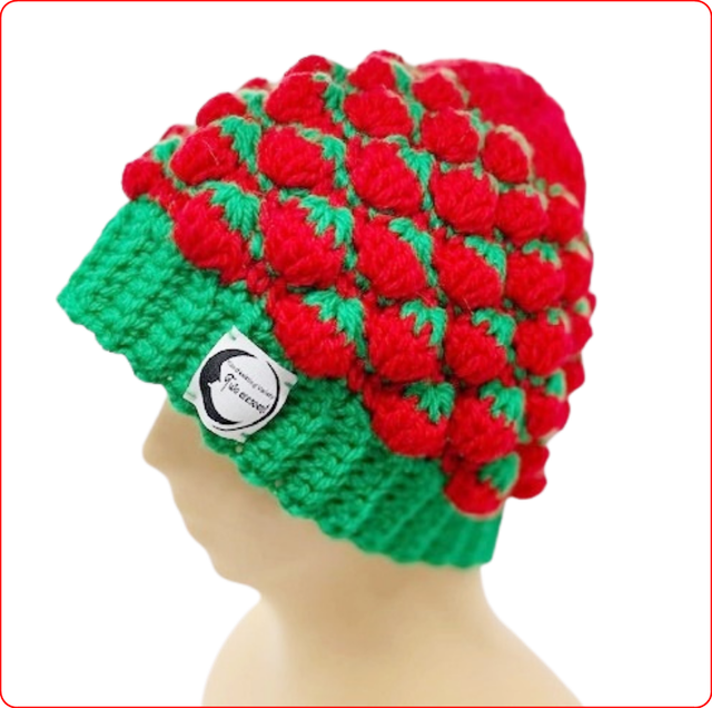可愛いすぎる イチゴ畑の帽子 Two Crescent