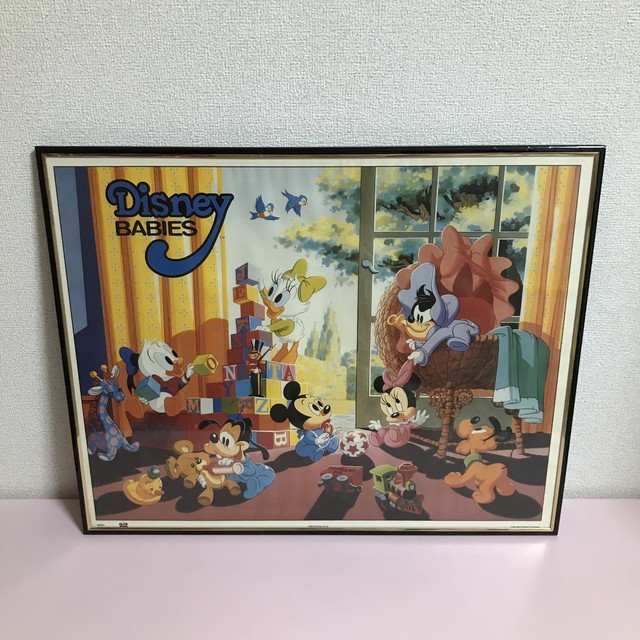 80 S アメリカ製 ディズニーベイビーズ ポスターアートフレーム Disney Babies Poster Art Frame ヴィンテージ Honey Antique ヴィンテージ アメリカン雑貨 アンティーク アメトイ インテリア小物 ミールトイのお店