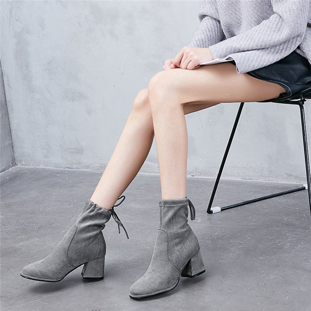 送料無料 レディース ブーツ レースアップ プレーン ショートブーツ パンプス 太ヒール ハイヒール ポインテッドトゥ レディース靴 グラディエーター オシャレ Oprk2653 体型 小さいサイズ 大きいサイズ に合わせたパーティードレス専門店 Mini Maxi