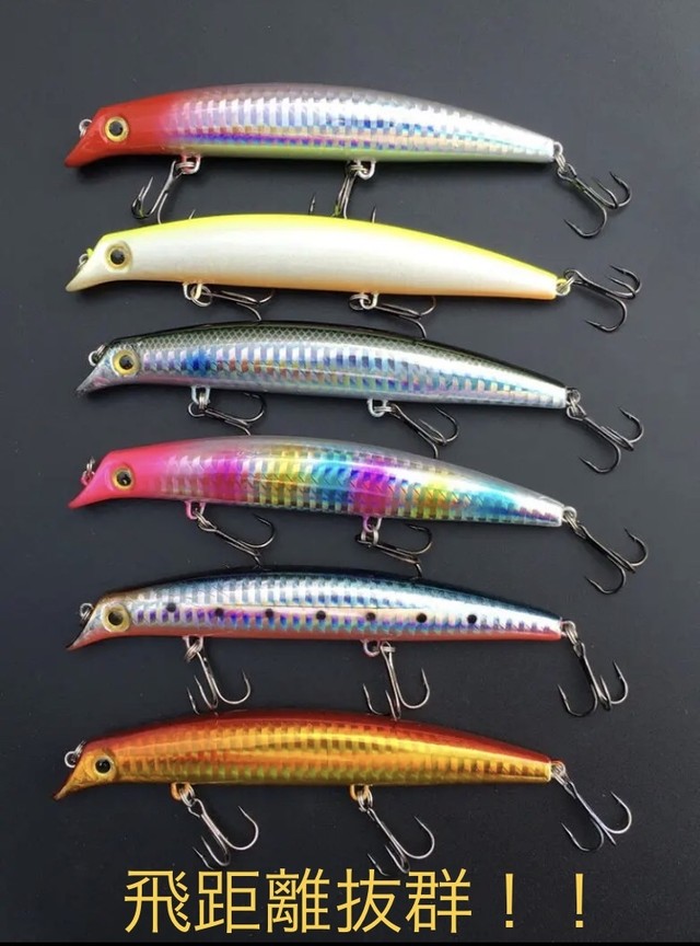 めっちゃ飛ぶ 釣り ルアー６色セット ミノー 12cm 16g サスケ風 Fishing0226