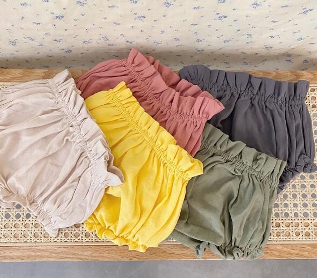 ５色ラインナップ ベビーバルーンパンツ 格安 人気新品 子供服 短パン ショートパンツ 男女兼用 可愛い ベビー服 5色66 こどもふくririmi