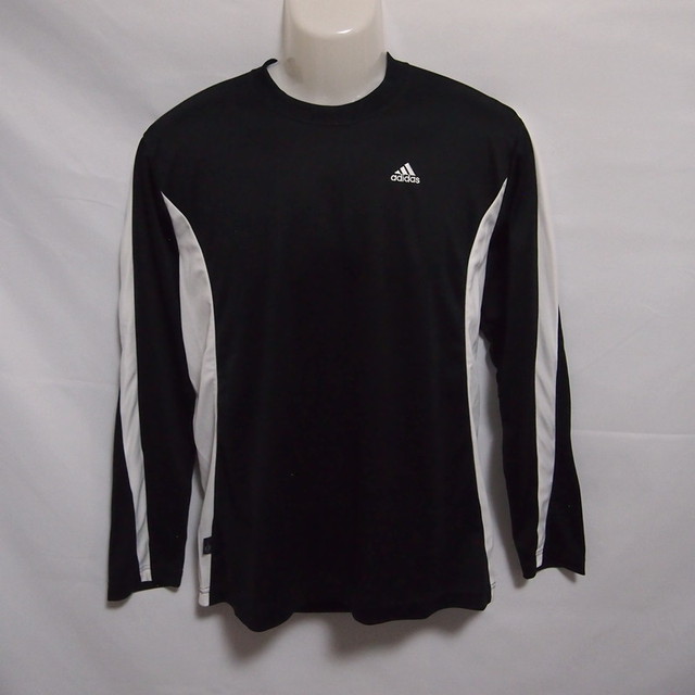 古着 メンズm Adidas アディダス プラクティスシャツ 長袖 吸汗速乾 プラシャツ Tシャツ ロンtee スポーツ ブラック ホワイト スポーツウェア シューズの古着屋 リサイクルスポーツ