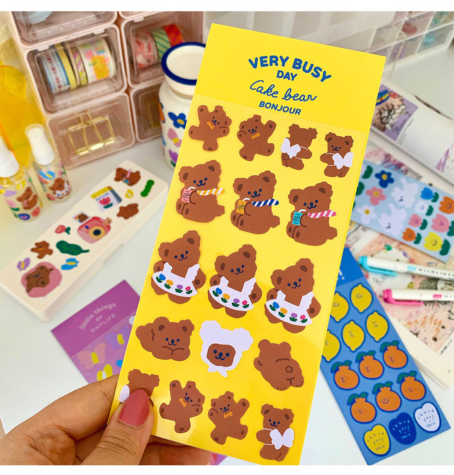 即納 Milkjoy スリムサイズ ベアーステッカー クマ柄シール 4デザイン 韓国 おしゃれ デコレーション Usagi Case ウサギケース 韓国iphoneケース通販