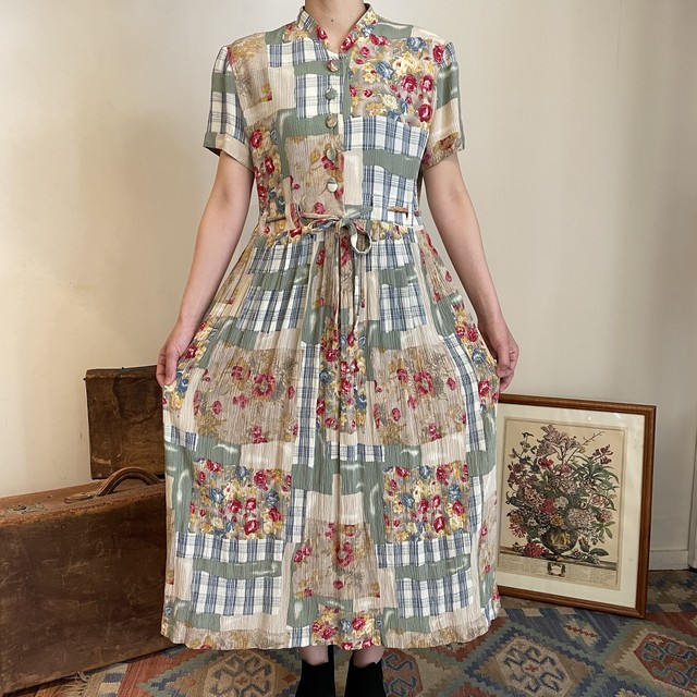 花柄ワンピース 楊柳 カントリー Monique Vintagestore 古着の通販サイト