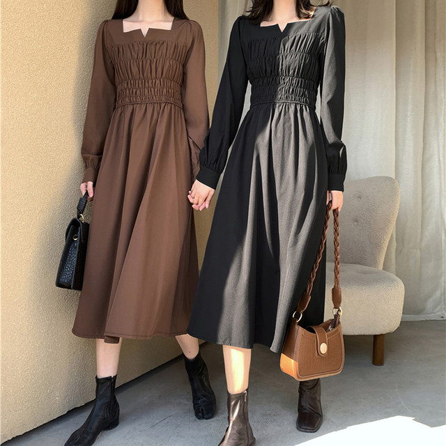 ワンピース ミモレ丈 スクエアカラー フェミニン 大人可愛い ママコーデ デート お出かけ Mh2637 Valentina210