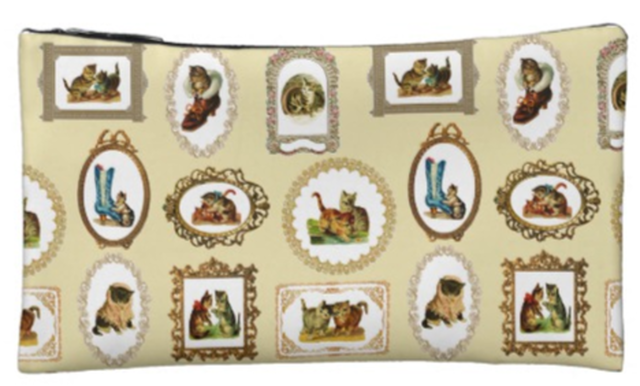 ヴィンテージな猫たち 化粧ポーチ イギリスデザイン ネコアクセサリー専門店 猫の手は借りない