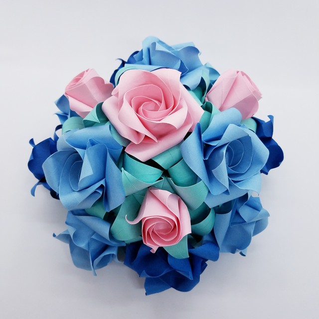 折り紙のバラ半円ブーケ Rbi Flower Art ラビフラワーアート