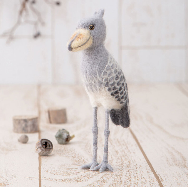 ハシビロコウのマスコット手作りキット 羊毛フェルトで作るぬいぐるみ 自由研究 変わった生き物 Hm F441 561 1 幸せデリバリー リングピローなどの結婚式アイテム 手芸用品の通販