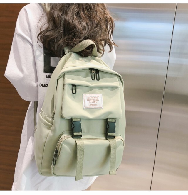 レディース ３way リュックサック バックパック シンプル かわいい 大容量 撥水加工 無地 ナイロン布 おでかけ 原宿 ガーリー レトロ I81 Lalibera