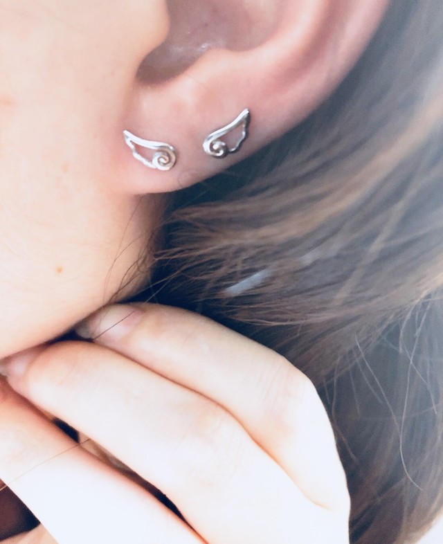 シルバー925 リトルウイングピアス Naturich