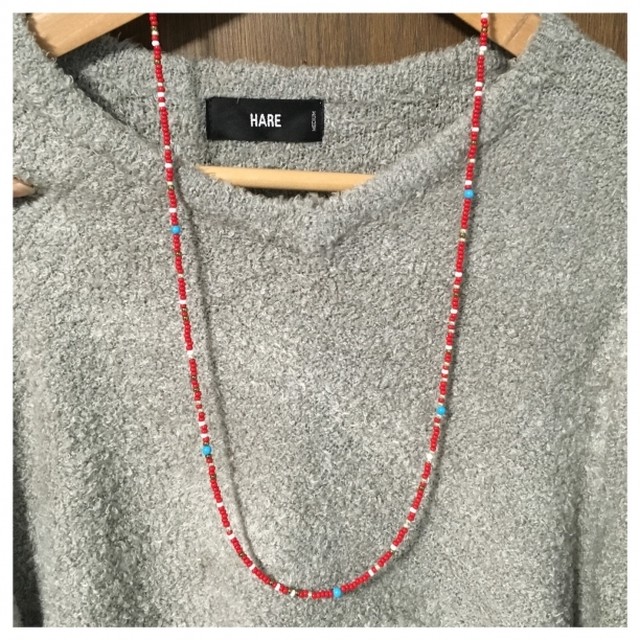 ロングタイプ ネイティブカラー ビーズネックレス 3mm 細ビーズ Gemini By Tknn