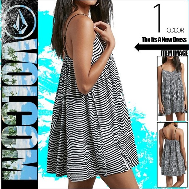 B ボルコム ワンピース レディース ドレス キャミソールワンピース ボーダー柄 Thx Its A New Dress Volcom Beachdays Okinawa