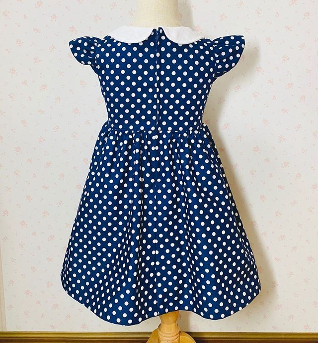 キッズ ワンピース 女の子 子供 可愛い 水玉 ドット リボン Marumarumaru