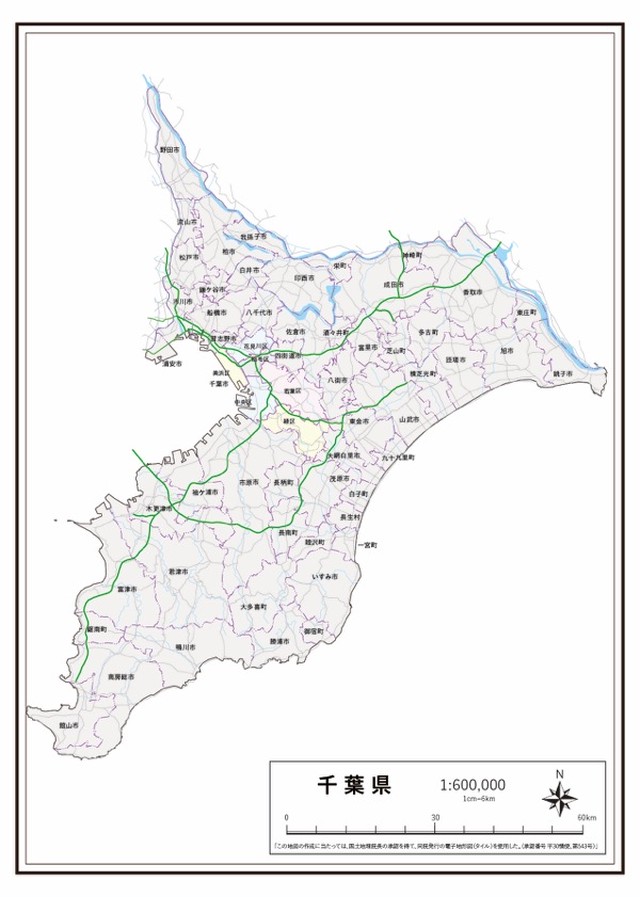 P5千葉県 高速道路 K Chiba P5 楽地図 日本全国の白地図ショップ