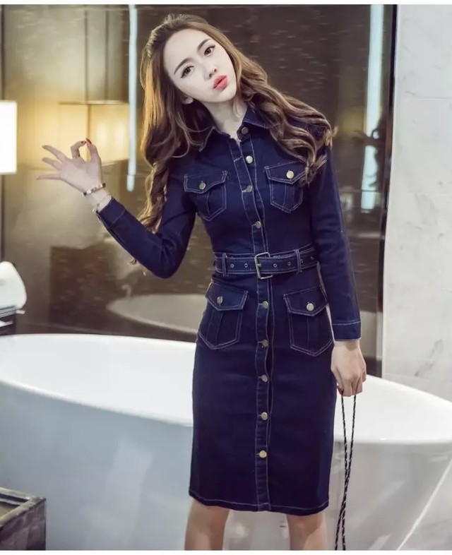 デニムタイトワンピース One Beauty デニムタイトワンピース One Beauty