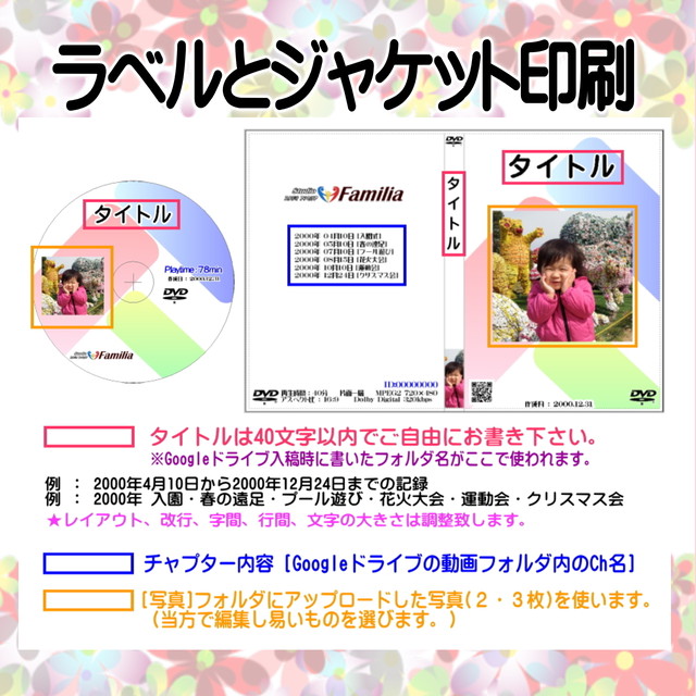 Dvd制作 1枚80分以内 40 最大6チャプター スタジオ ファミリア スマホ 動画 Dvd制作 ブルーレイ制作 Dvd制作 1枚80分以内 40 最大6チャプター スタジオ ファミリア スマホ 動画 Dvd制作 ブルーレイ制作