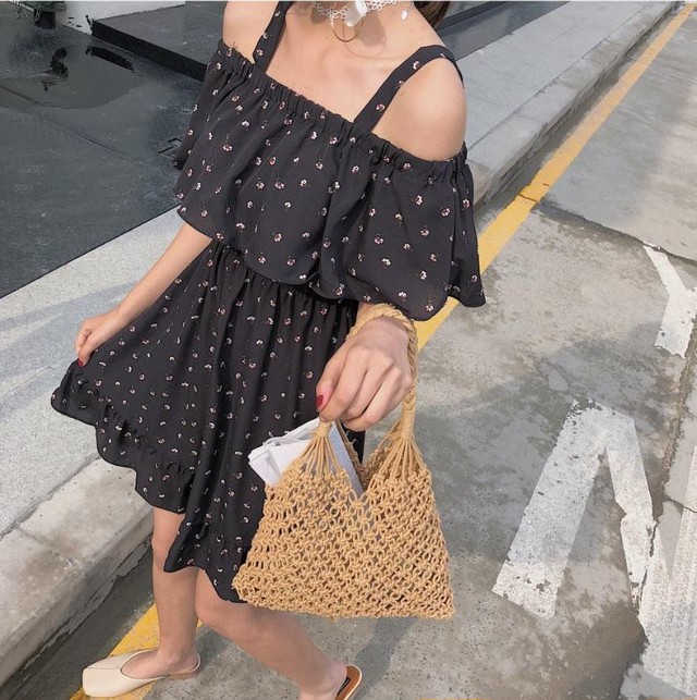 18夏のストラップレス 花柄 シフォン ストラップレス ショートスカート ワンピース 523 Leaflower 001 リーフラワー レディースファッション専門店