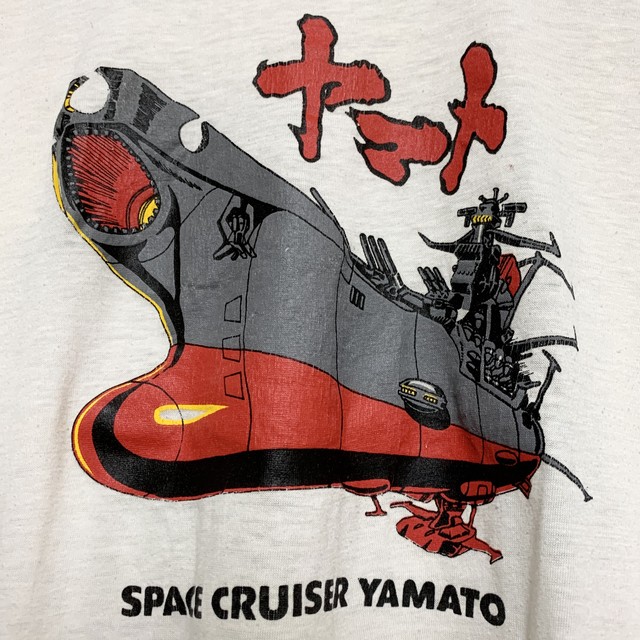 80年代 80 S 宇宙戦艦ヤマト リンガー Tシャツ Space Cruiser Yamato 松本零士 アメリカ製 シングルステッチ 古着 ビンテージ Vintage アニメ マンガ ゲーム Autb