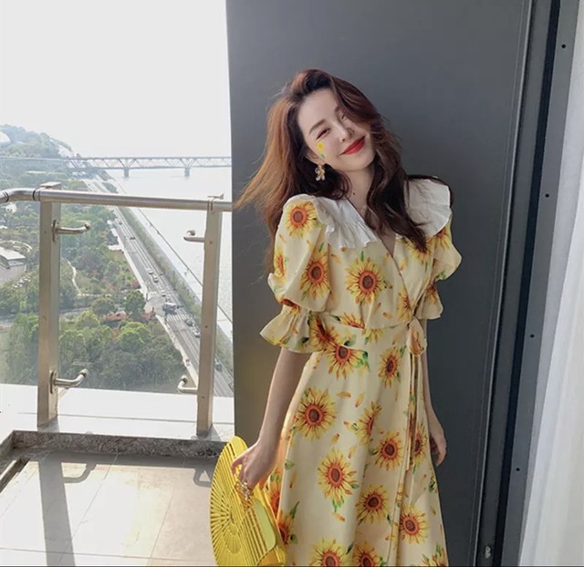 ひまわりワンピース Rosefleurco