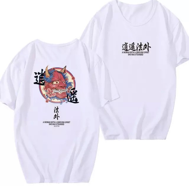 特殊な日本のタイドブランド半袖男性と女性の夏のストリートヒップホップtシャツ中国風の愛好家でスリーブ Kutsmshopping