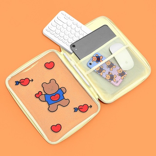 Earp Earp 日本未入荷 Bear Heart 2色 Ipadポーチ タブレットポーチ 11インチ めいるめいるスマイル