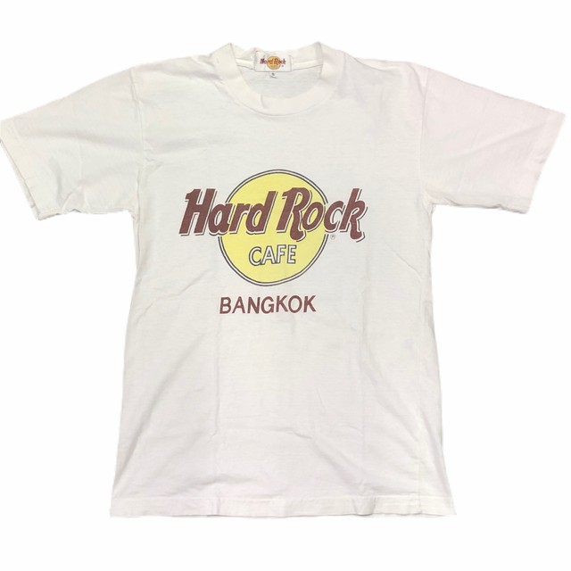 90s Hard Rock Cafe Bangkok ハードロックカフェ バンコク プリント 半袖tシャツ 白 S 都町の古着屋 Charkha Bazaar チャルカバザール