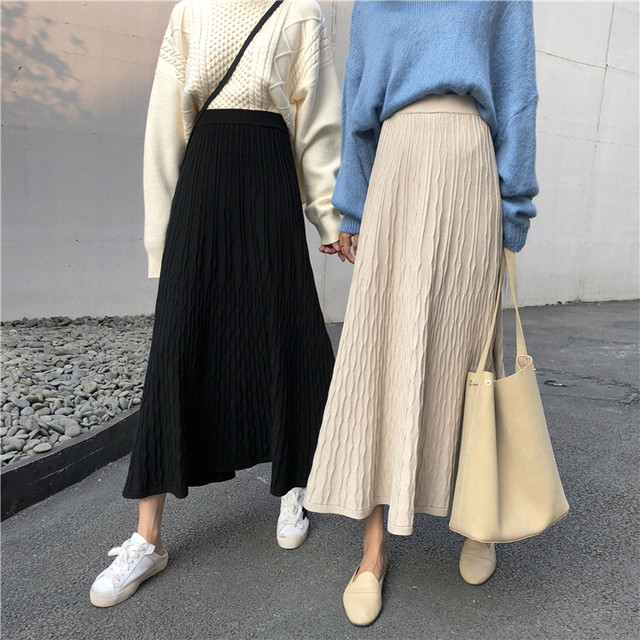 〈カフェシリーズ〉ニットロングスカート【knit long skirt】