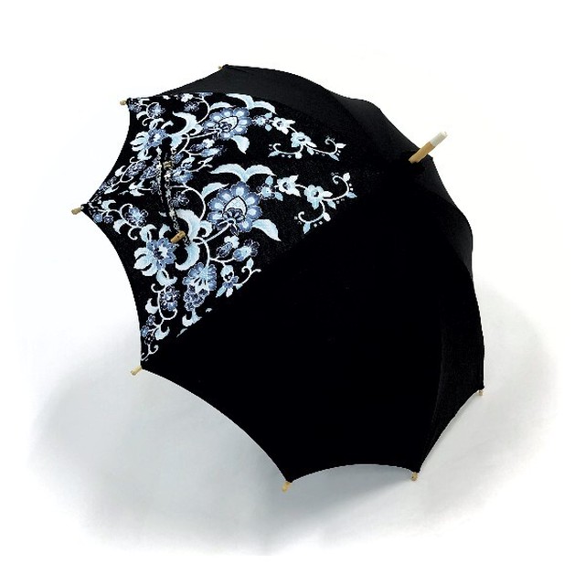 岡重日傘 日傘 ｕｖカット 岡重 長傘 持ち手バンブー レディース日傘 おしゃれ 岡重京友禅染め バンブー セール きものに合う日傘 Kimonoroman Yukiya