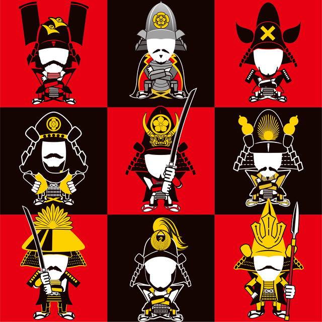 織田信長 アイコン家臣団tシャツ 黒 戦国と武将のtシャツ Yockdesign Rekishi Label