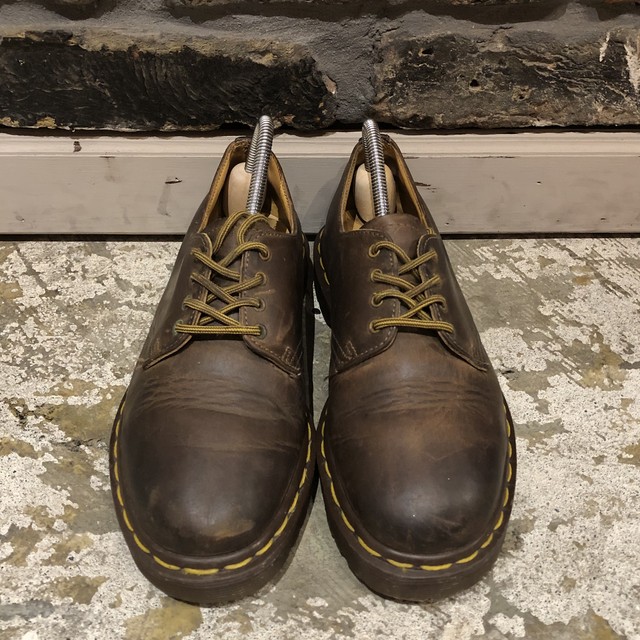 英国マーチン イングランド製 Dr Martens ドクターマーチン 4ホール ブーツ 茶 高円寺古着 Slat Albatross Vintage