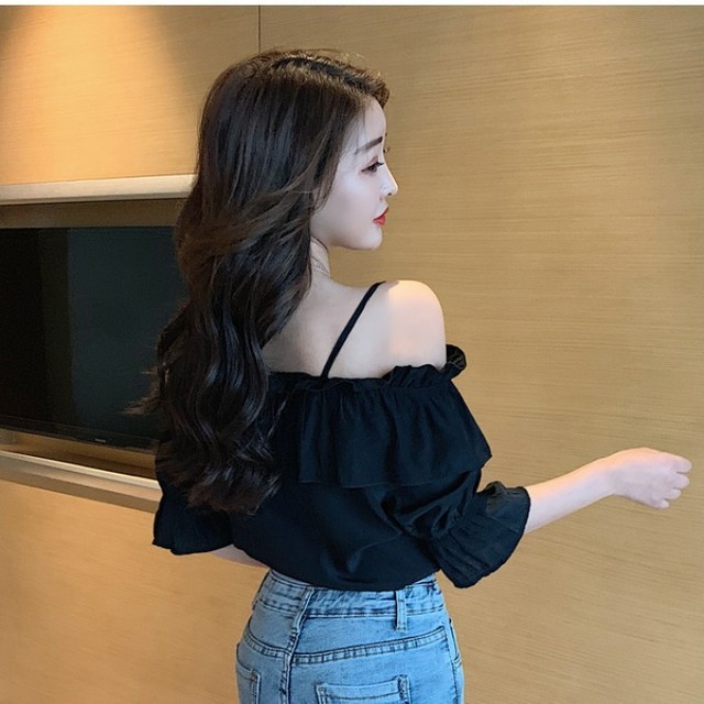 送料無料 新作 オフショルダー 韓国風 着痩せ効果 可愛い お洒落 La Vi En Rose