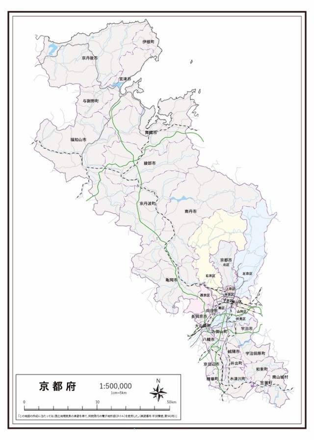 P7京都府 高速道路 鉄道 K Kyoto P7 楽地図 日本全国の白地図ショップ